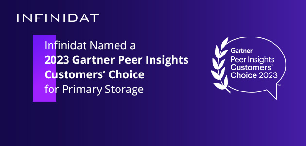 Infinidat е признат за четвърта поредна година за лидер на Gartner® Peer Insights™ 2023 г. за масиви за съхранение