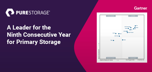 Pure Storage е обявена за лидер в Gartner® 2022 Magic Quadrant за Primary Storage
